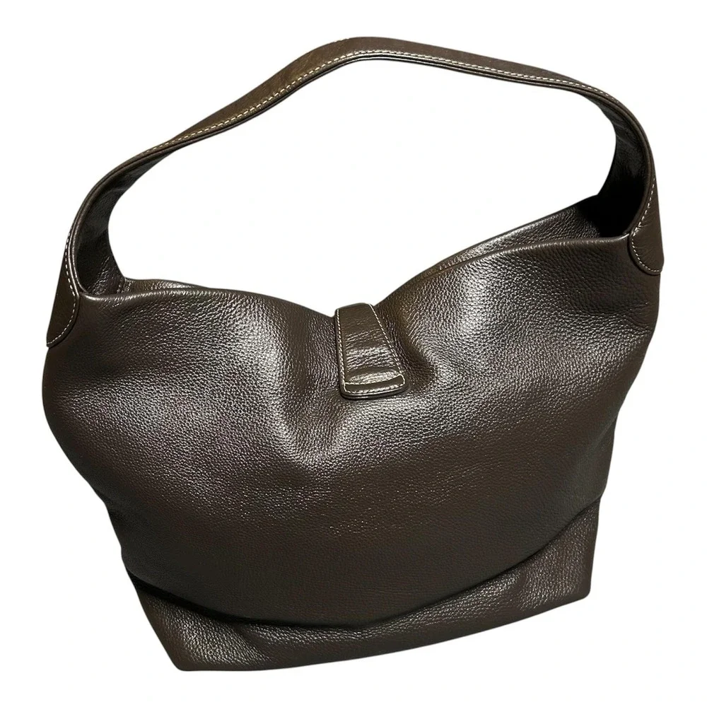 Dooney &‎ Bourke Hobo Bag Womens Large Brown Pebble Leather Shoulder Purse